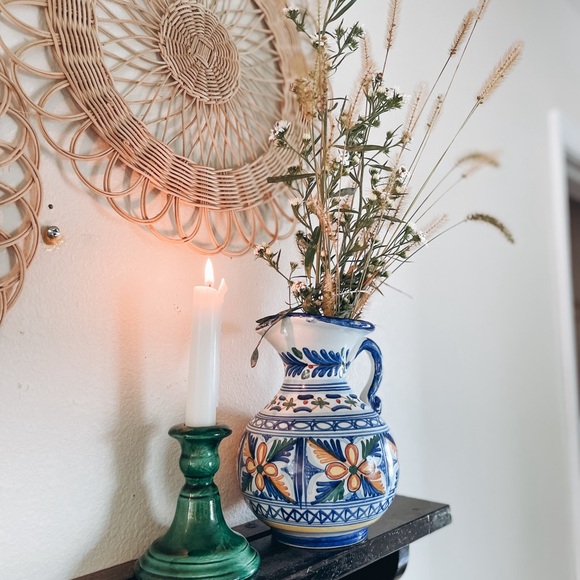 Pair of Glass Green Candlestick Holder - Picture 6 of 6